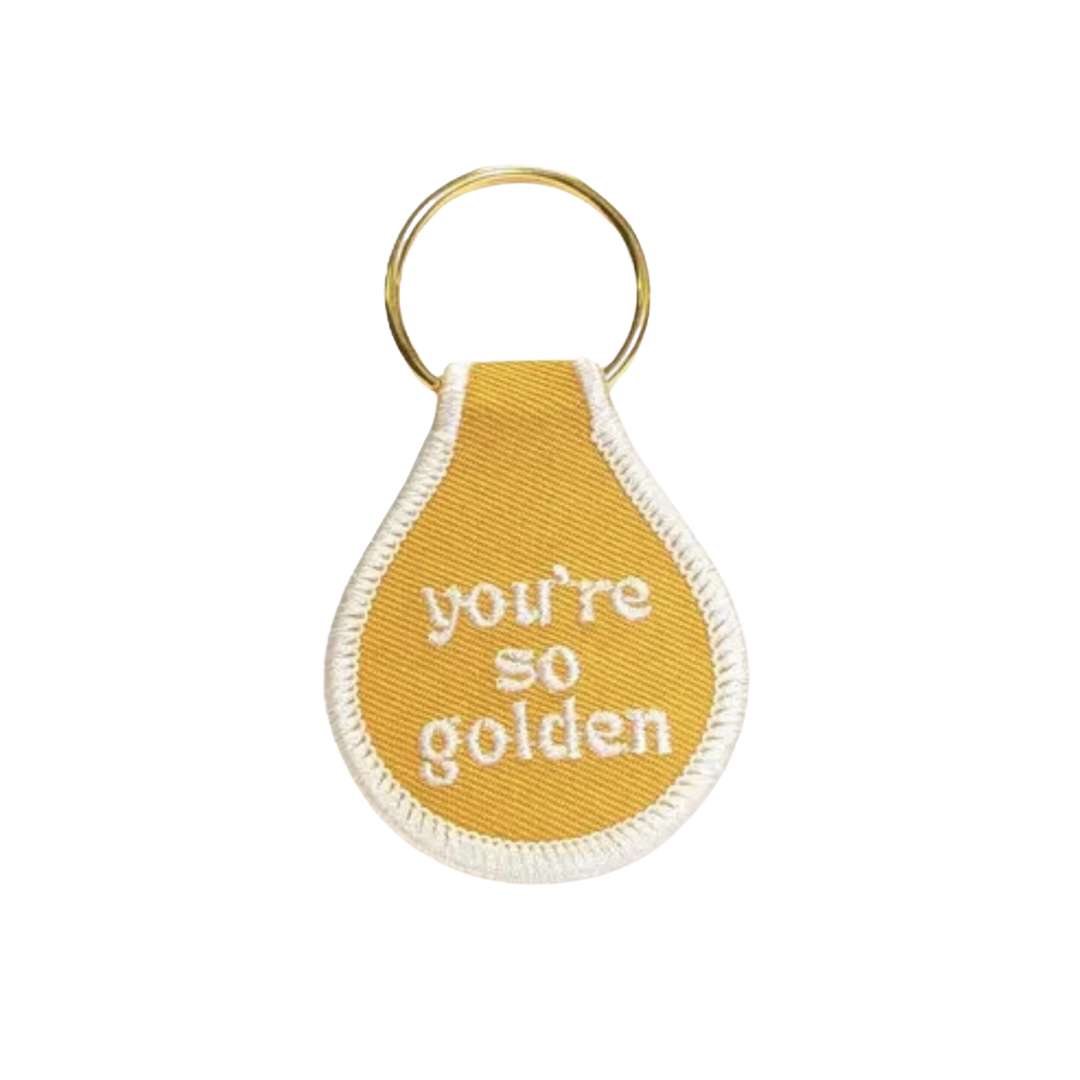 You're So Golden Embroidered Key Tag