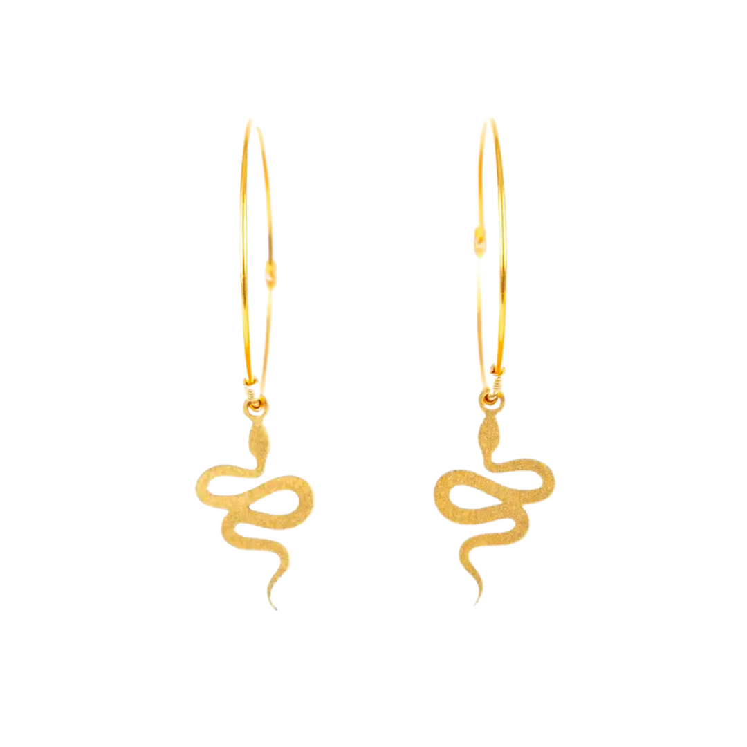 Handmade Baby Snake Hoop Earring