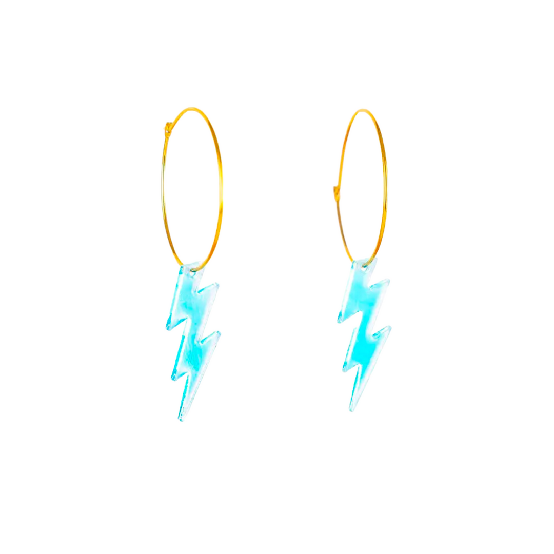 Lightning Bolt Hoop Earrings
