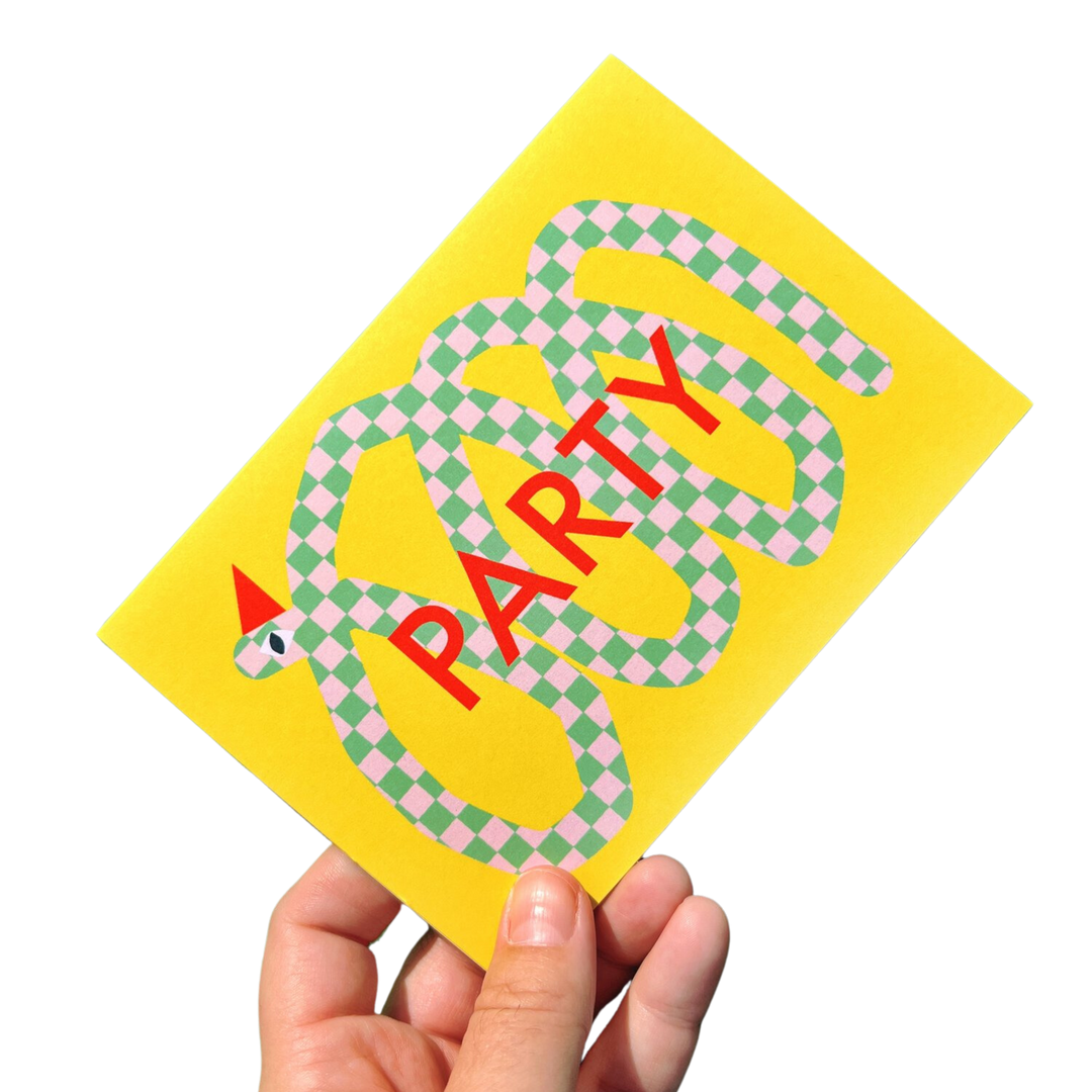 Party Snake Greeting card (Yellow)