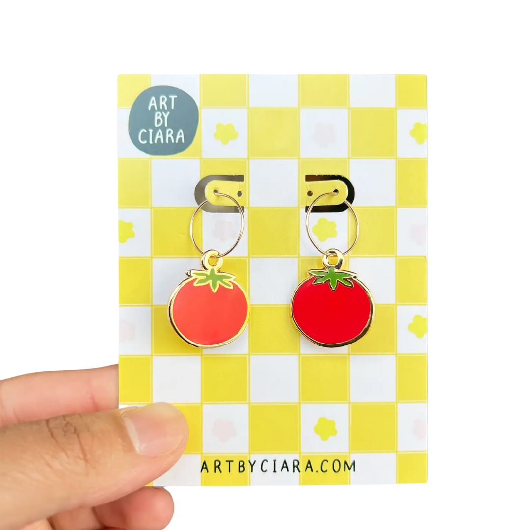 Gold Filled Tomato Hoop Earrings
