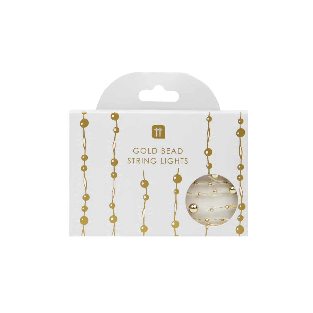 Christmas Gold Bead LED String Lights - 10ft