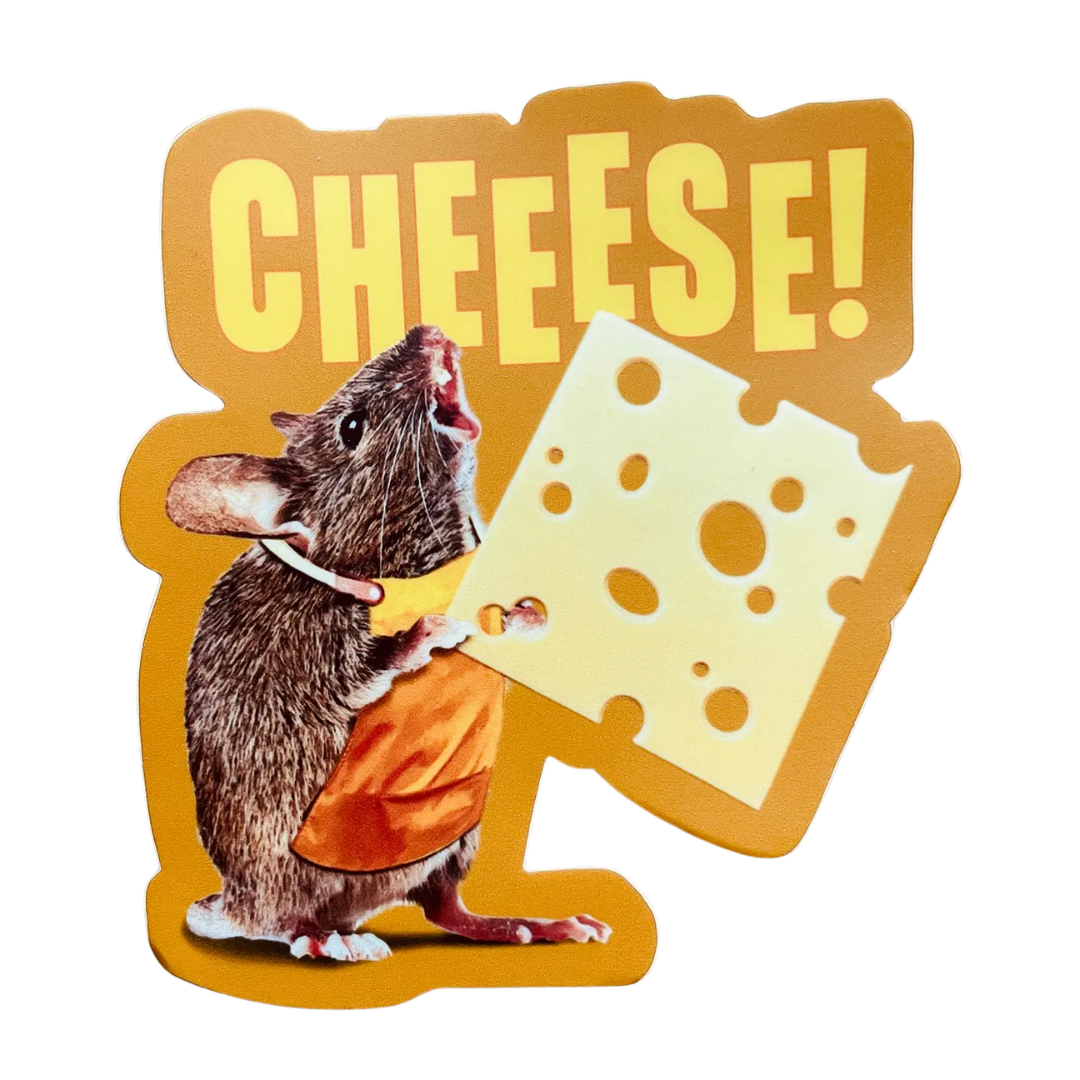 Cheese! Mouse - Funny Animal Sticker