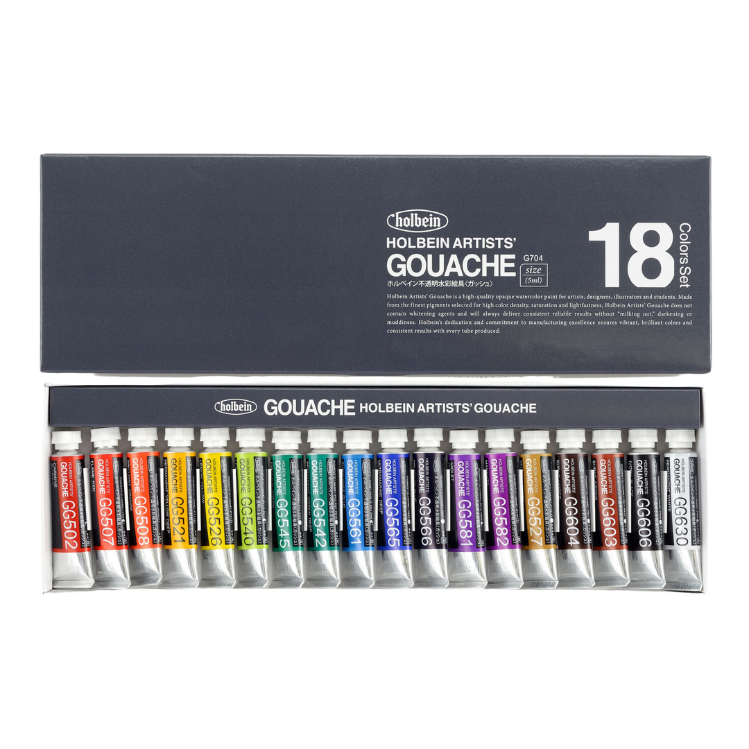 Holbein Artists' Gouache Set of 18 - 5ML