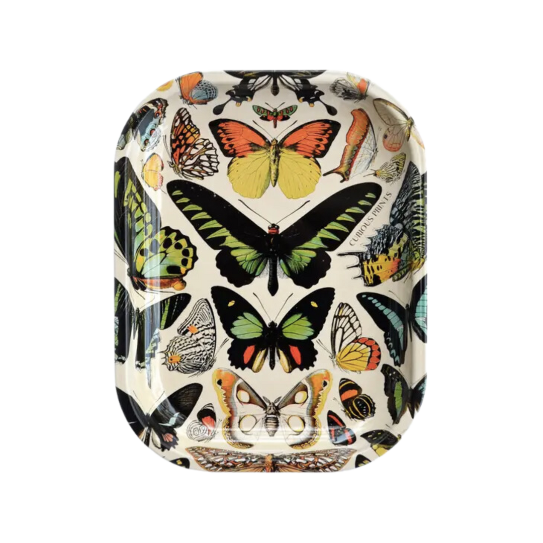 Small Metal Butterfly 1 Tray / Vintage Butterflies Print