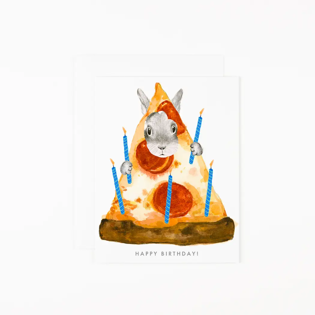 Pizza Bunny Card