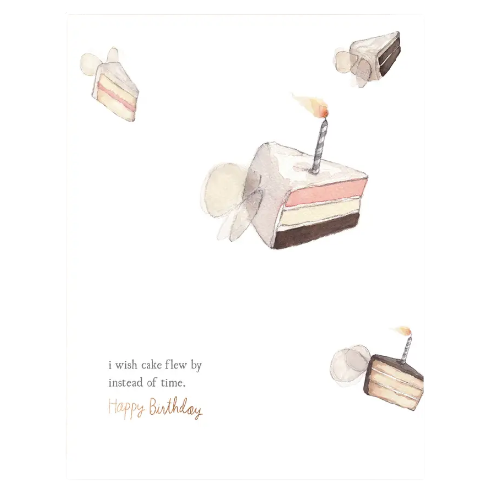 Flying Cake | Clever Birthday Greeting Card