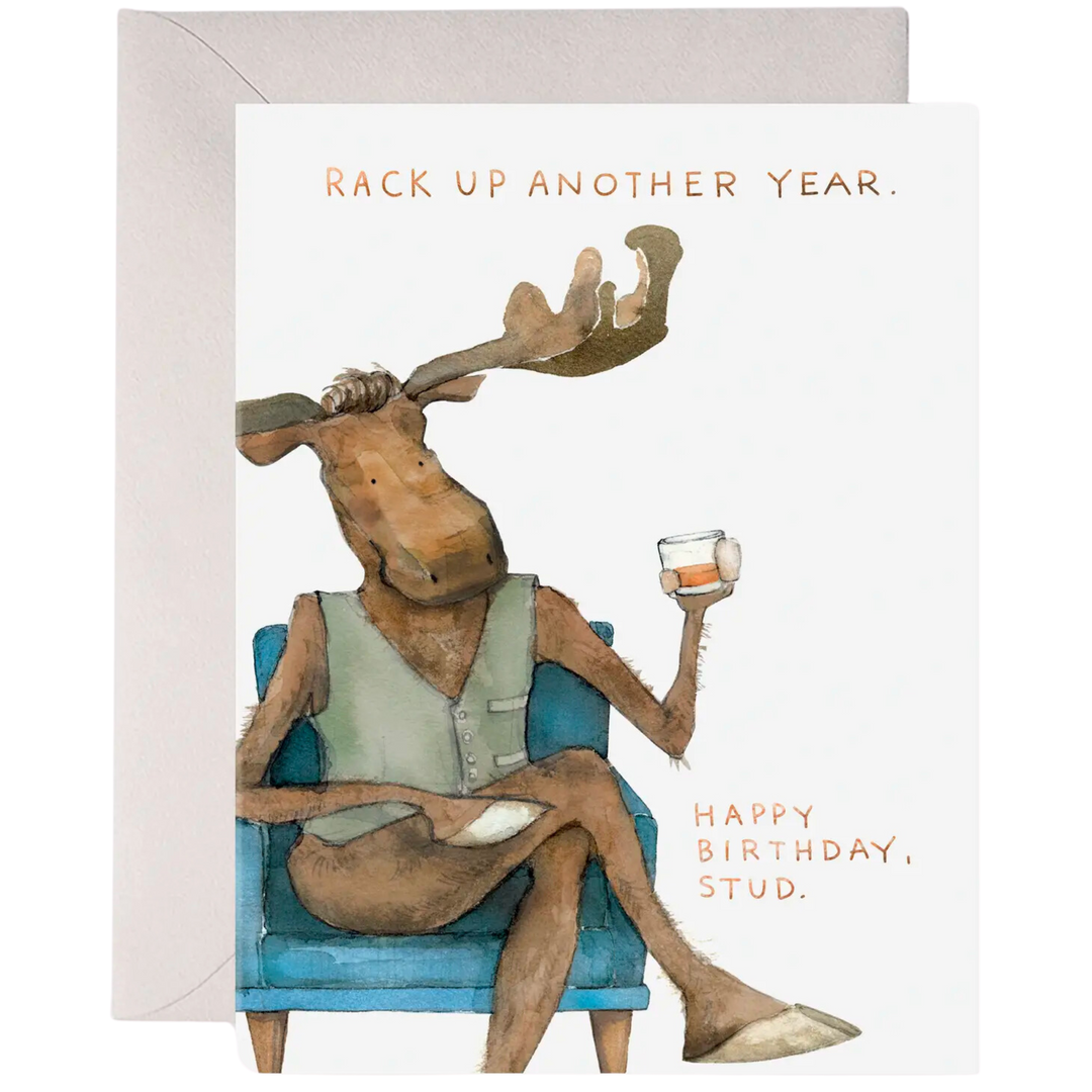 Harvey Moose Esq. | Stud Birthday Greeting Card For A Man