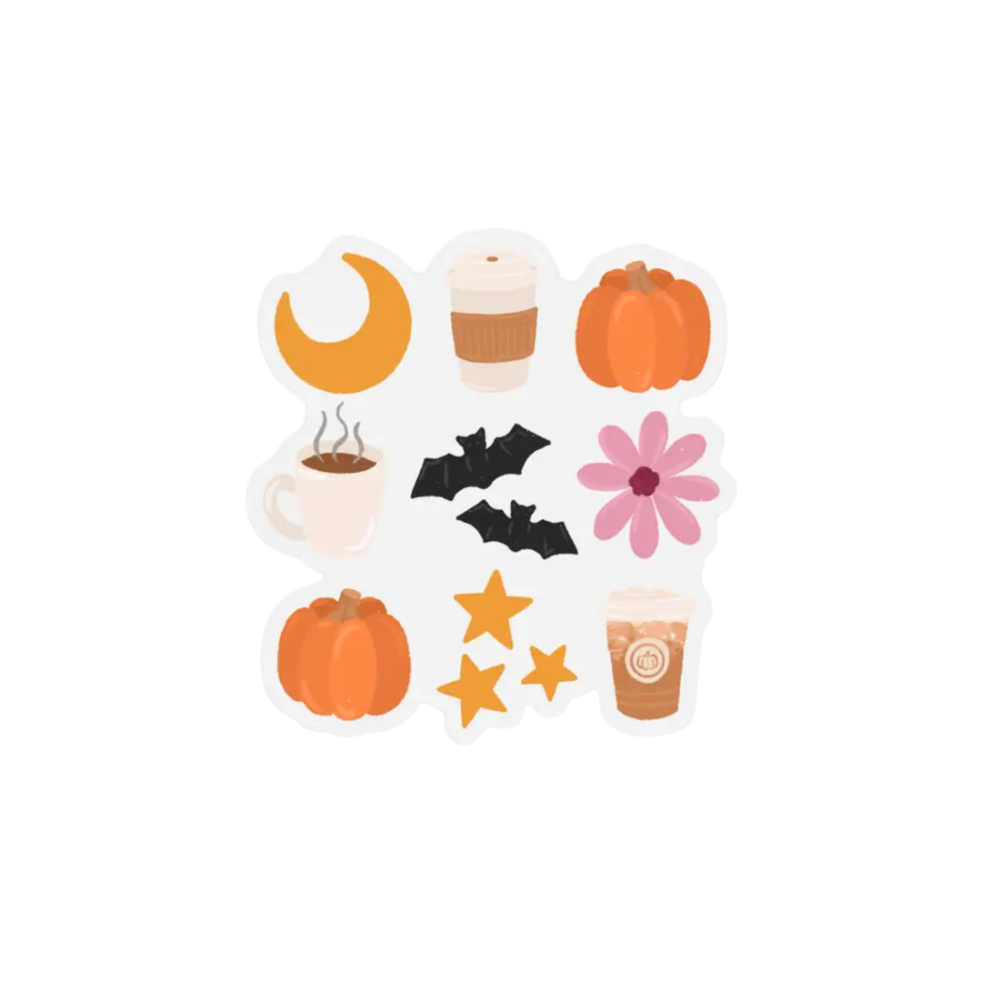 Clear Pumpkin Spice Illustrations Sticker