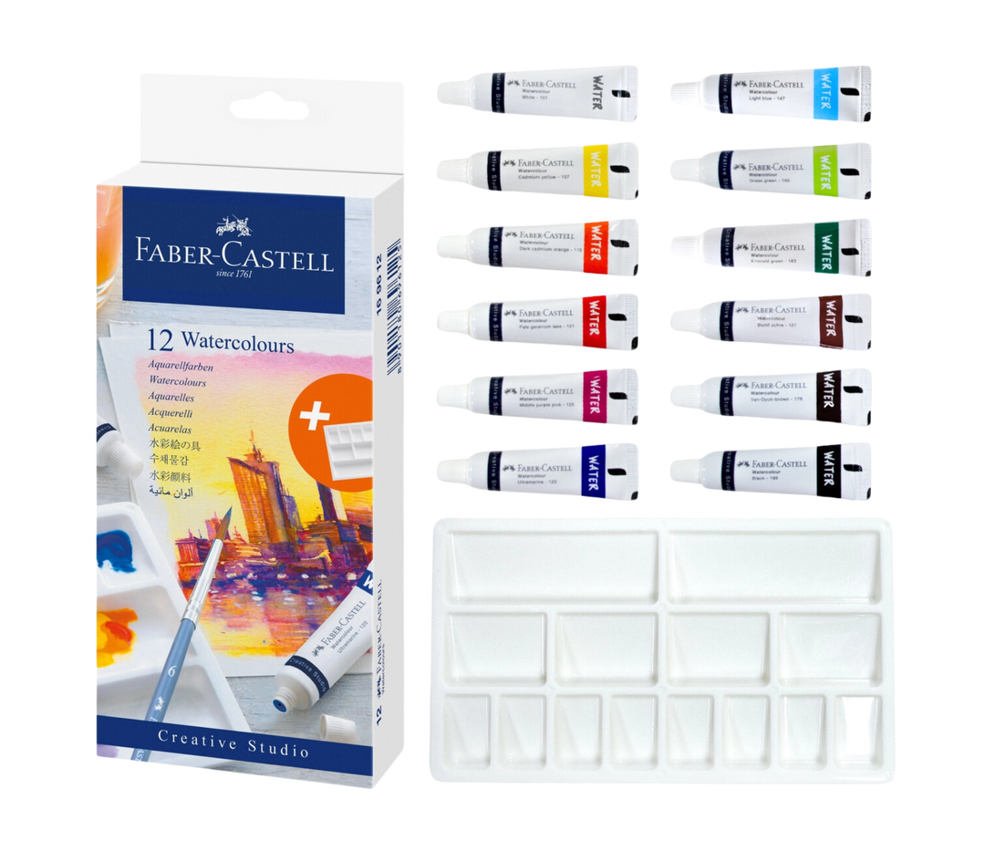 Watercolors, Set of 12 Paint Tubes for Artists