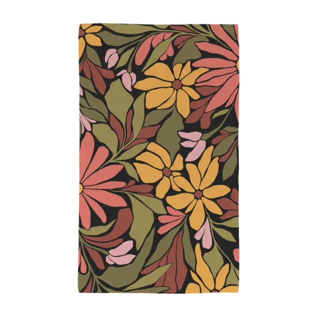 Blooming Black Luxe Hand Towel
