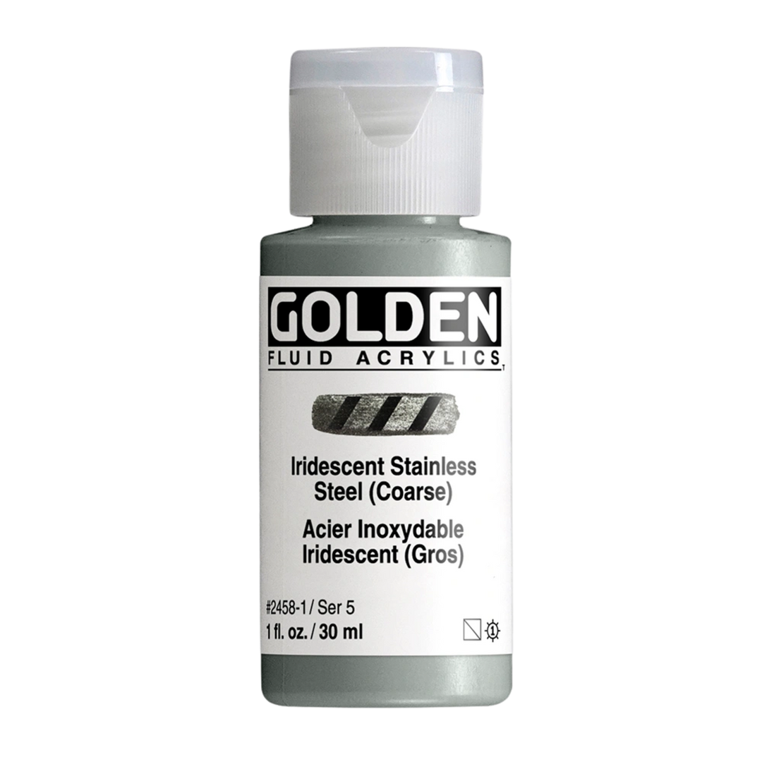Golden Fluid Acrylic Paint 1oz - Iridescent Stainless Steel (Coarse)