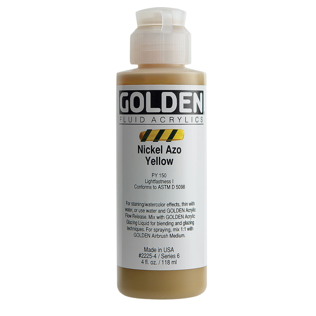 Fluid Nickel Azo Yellow Acrylic Paint 4oz