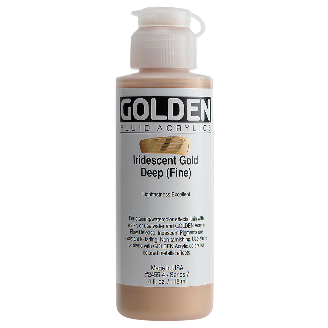 Fluid Iridescent Gold (Fine) Acrylic Paint 4oz