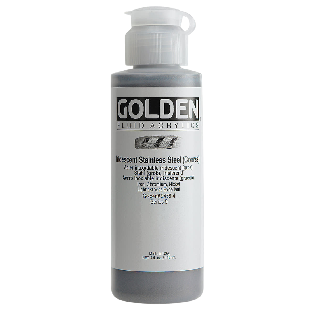 Fluid Iridescent Stainless Steel (Coarse) Acrylic Paint 4oz