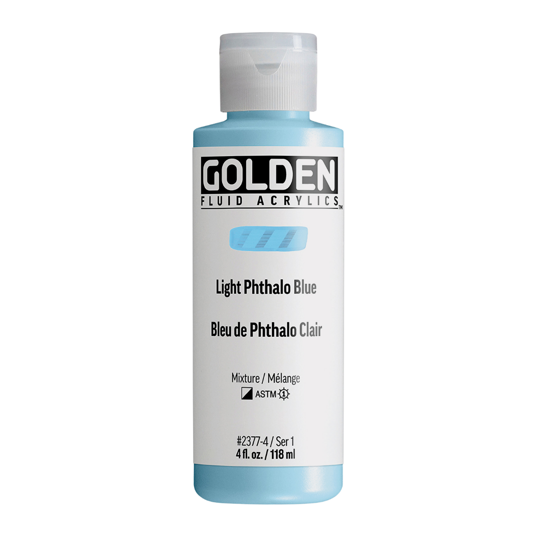 Fluid Light Phthalo Blue Acrylic Paint 4oz