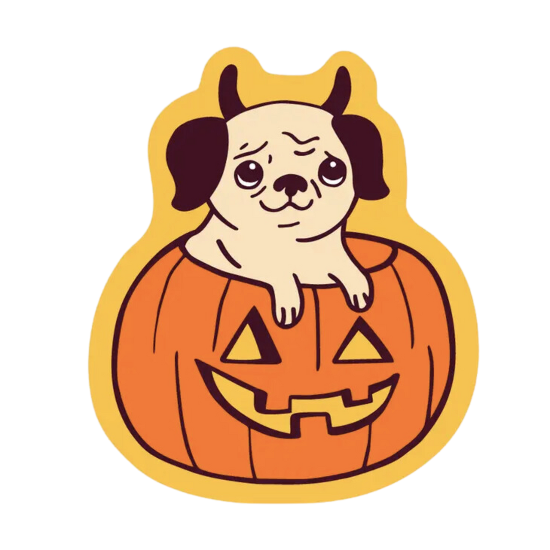 Peg Pumpkin Sticker