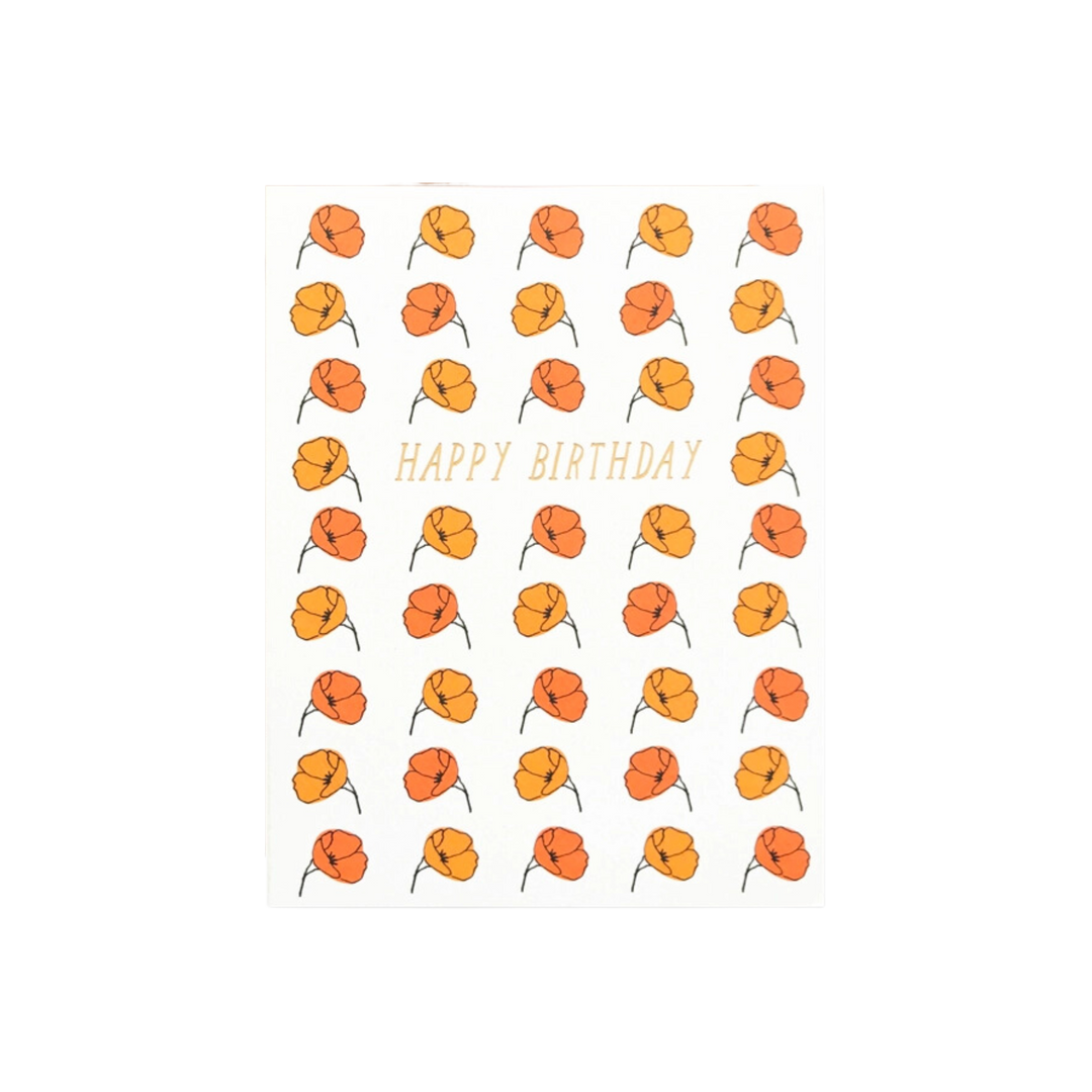 Happy Birthday California Poppies Card