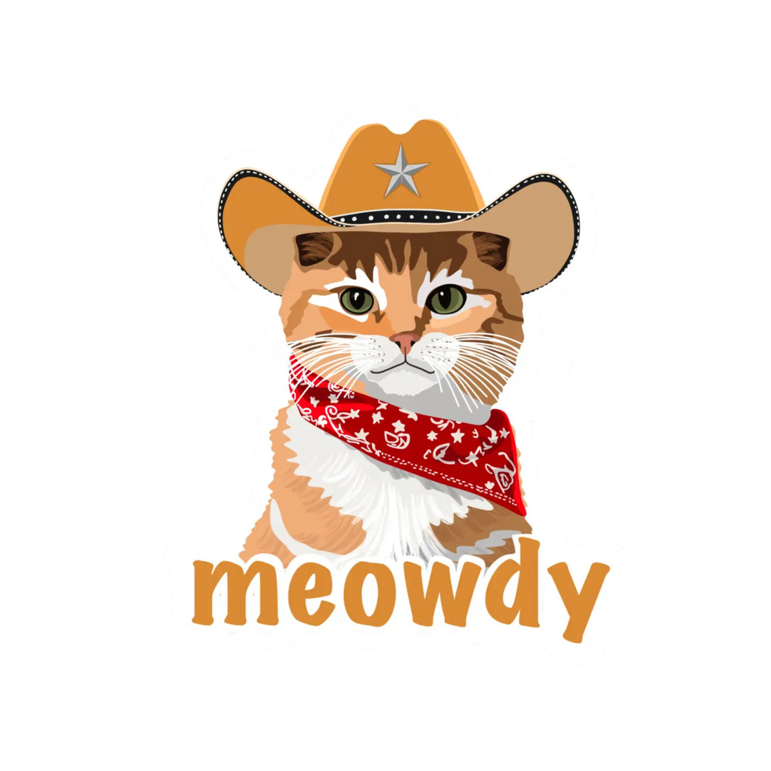 Meowdy Cowboy Cat Sticker