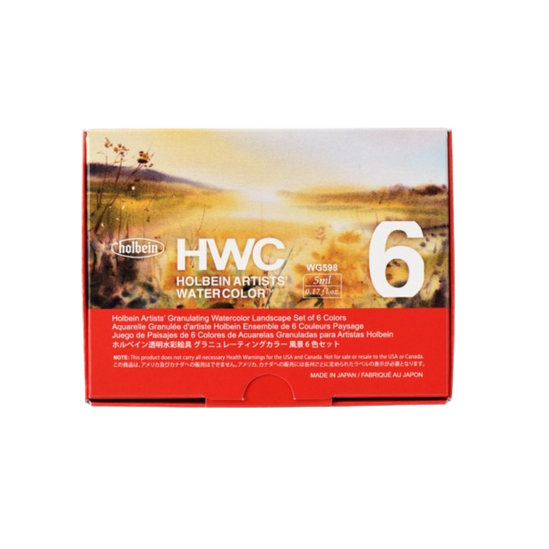 Holbein Artists' Watercolor Granulating Landscape - Set of 6 (5 ml)