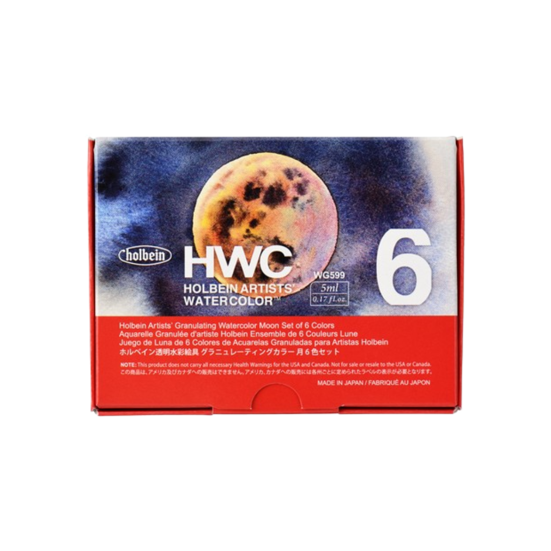 Holbein Artists' Watercolor Granulating Moon - Set of 6 (5 ml)