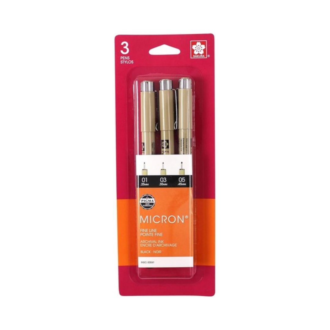 Micron Set of 3 Black