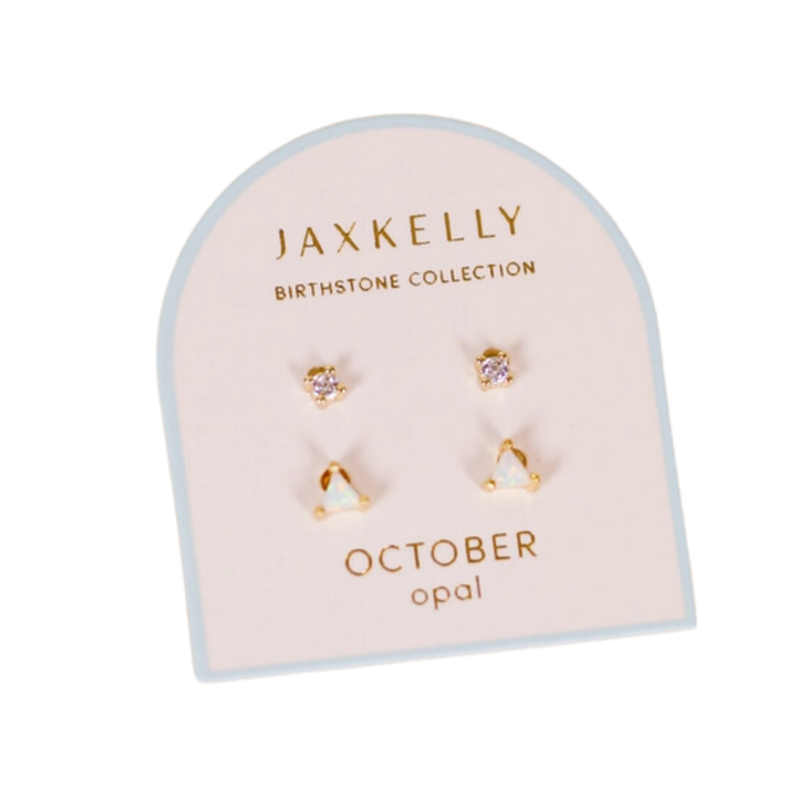Birthstone Gold Stud Earring Set