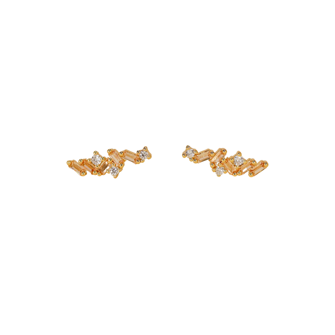 Cascading Baguette Drop Earrings