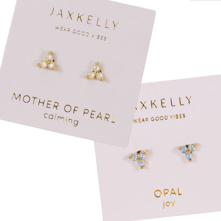 Trio Cluster Gold Earrings