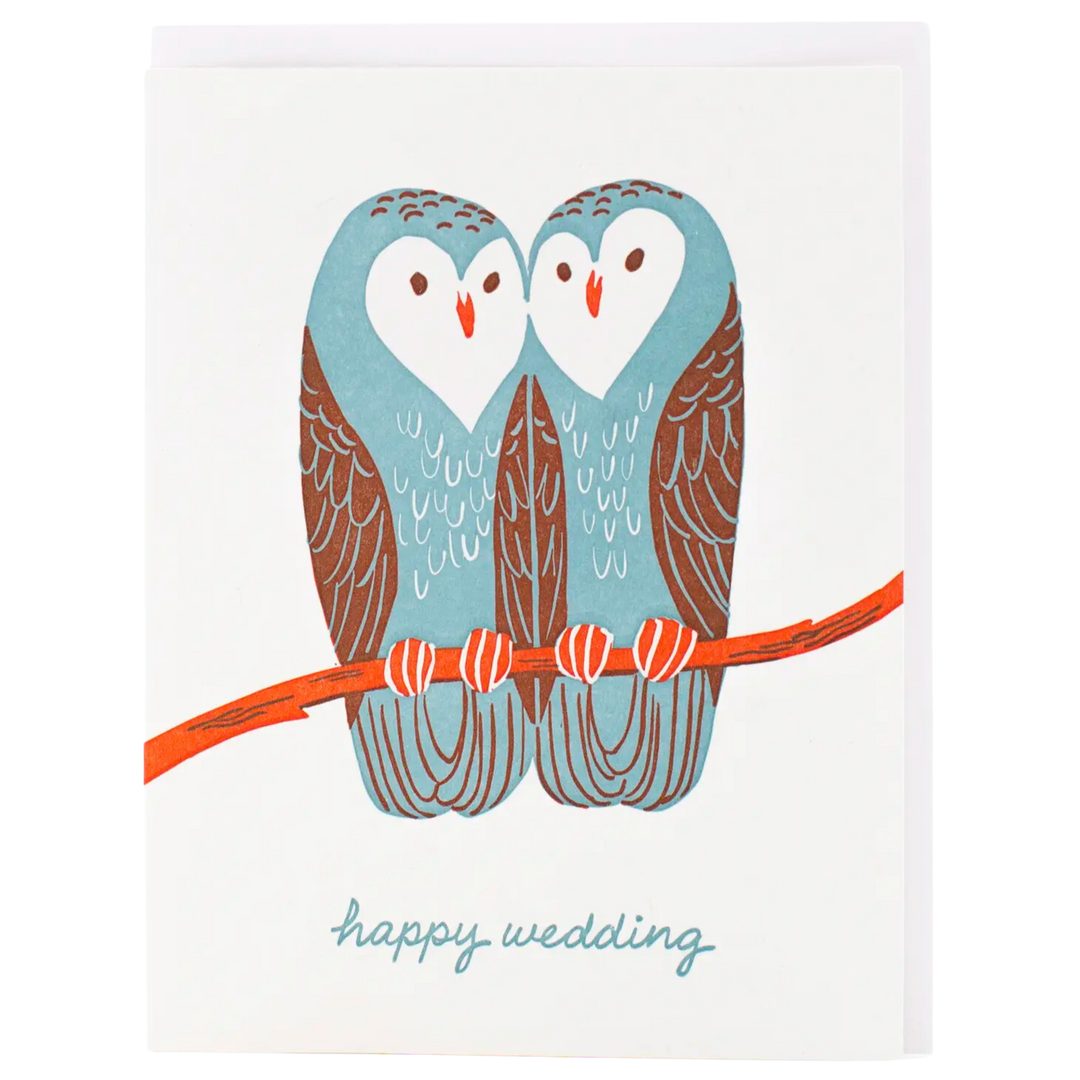 Loving Owls Wedding Card