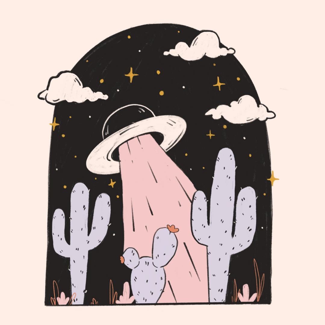 8"x8" Alien Cowboy Print