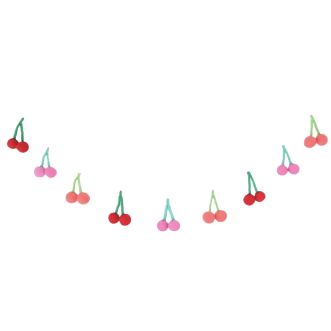 Felt Ball Cherries Felt Garland