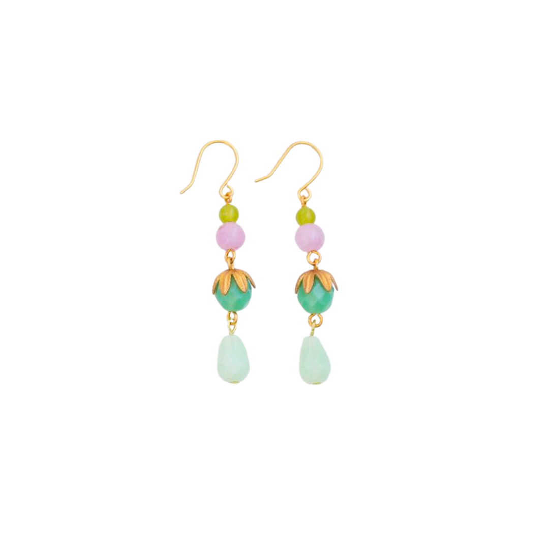 Green Beaded Earrings