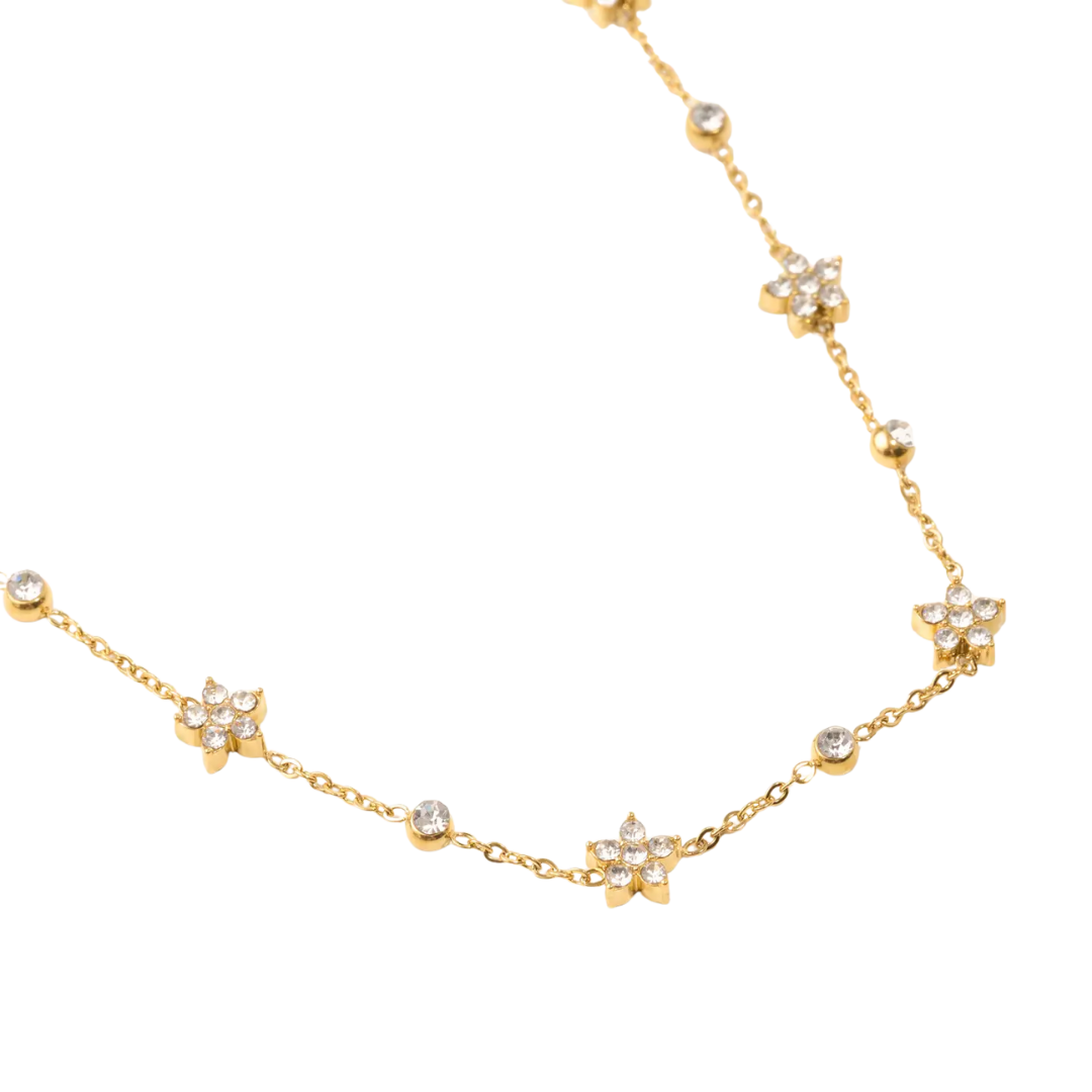 Jessica Crystal Flower Choker