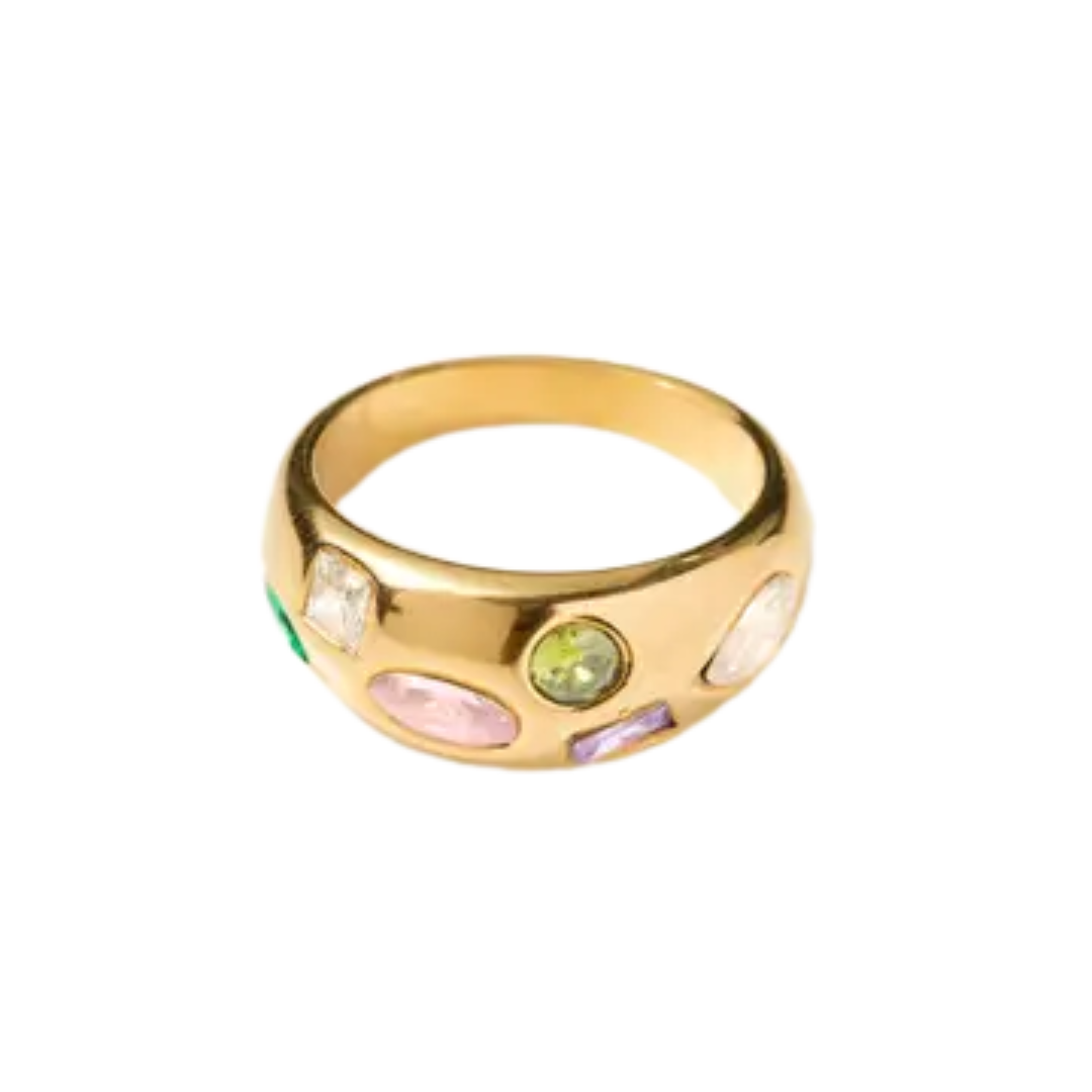 Lizzy Multi Gem Chunky Ring