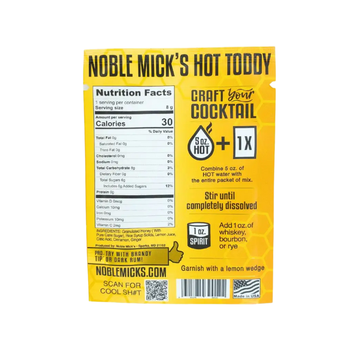 Hot Toddy Single Serve Craft Cocktail