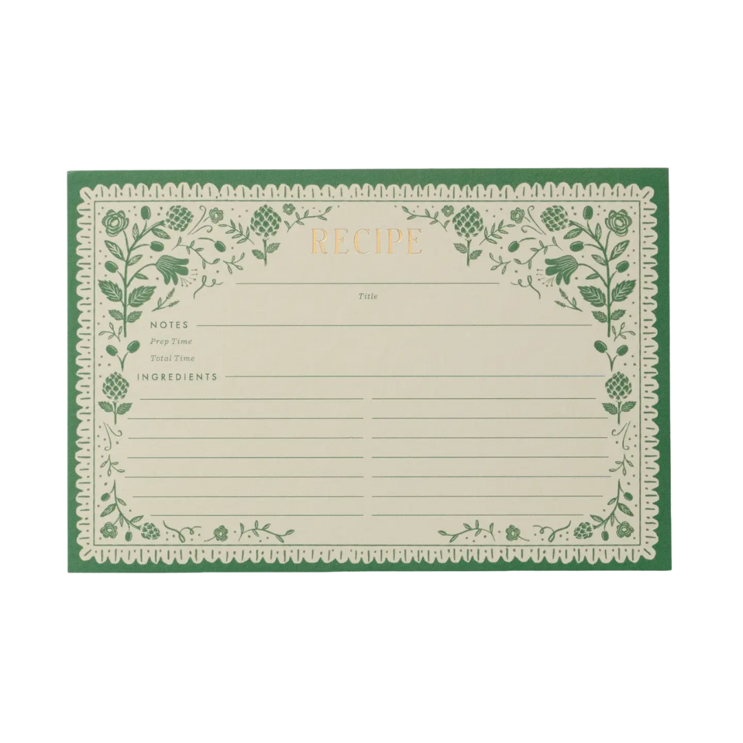 Pack of 12 Artichoke Recipe Cards
