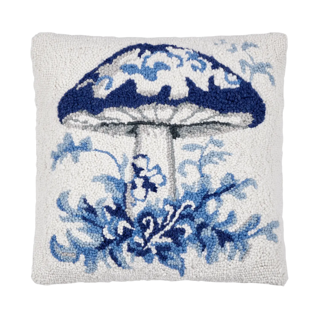 Blue Chinoiseries Mushroom Hook Pillow