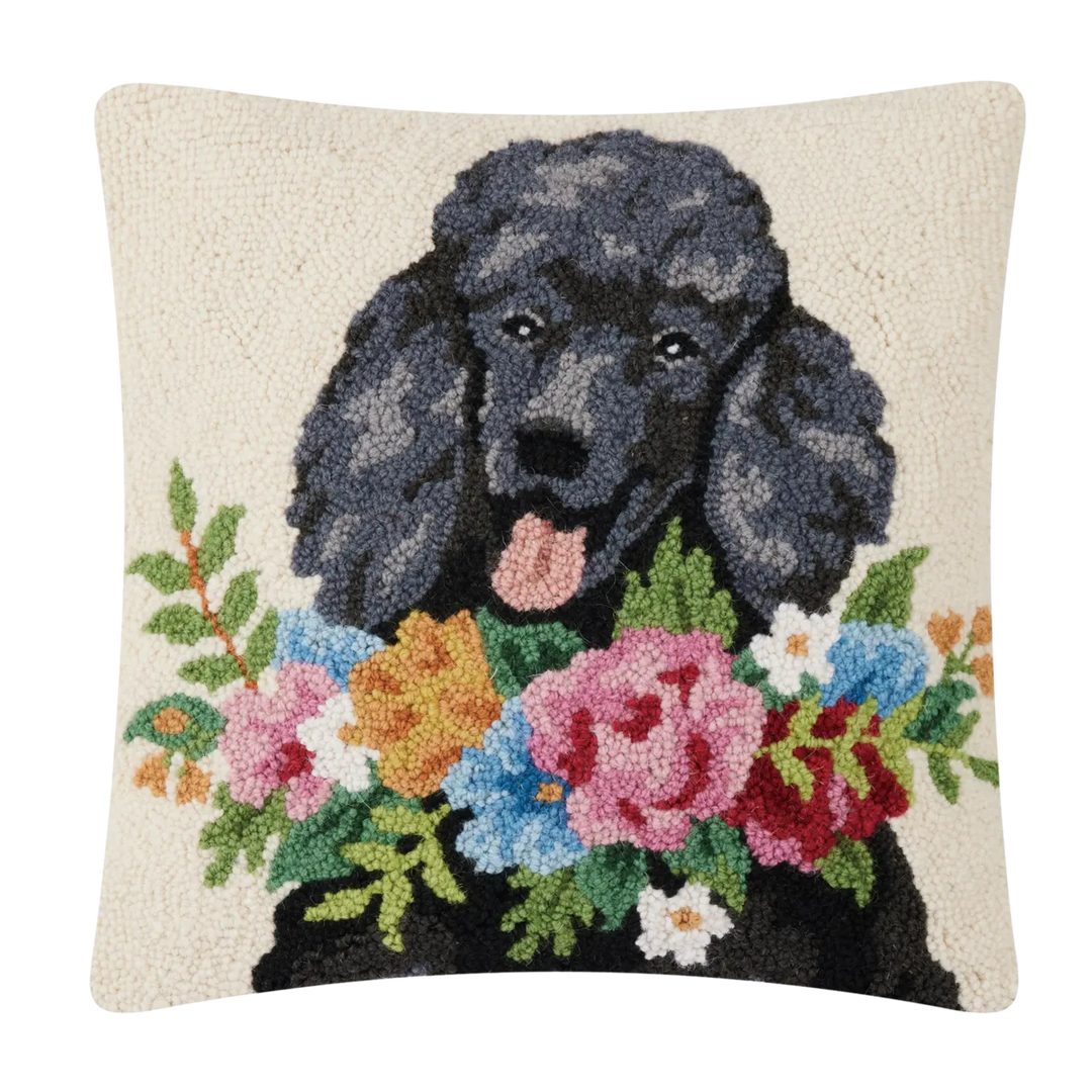 Floral Standard Poodle Hook Pillow