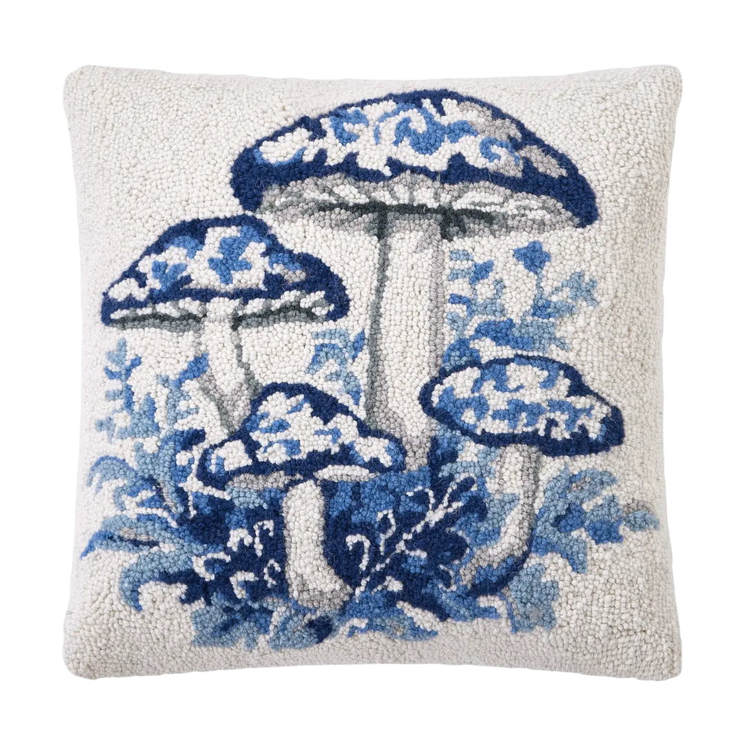 Blue Chinoiseries Mushroom Sq Hook Pillow
