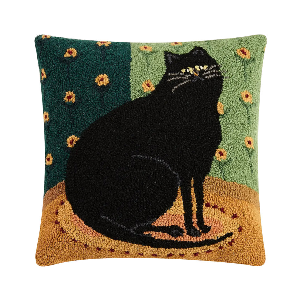 Black Cat in A Corner Hook Pillow