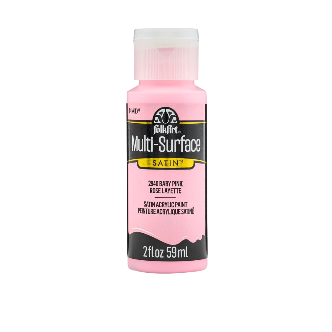 Folkart Multi-Surface Satin Acrylic Paint 2 oz - Baby Pink