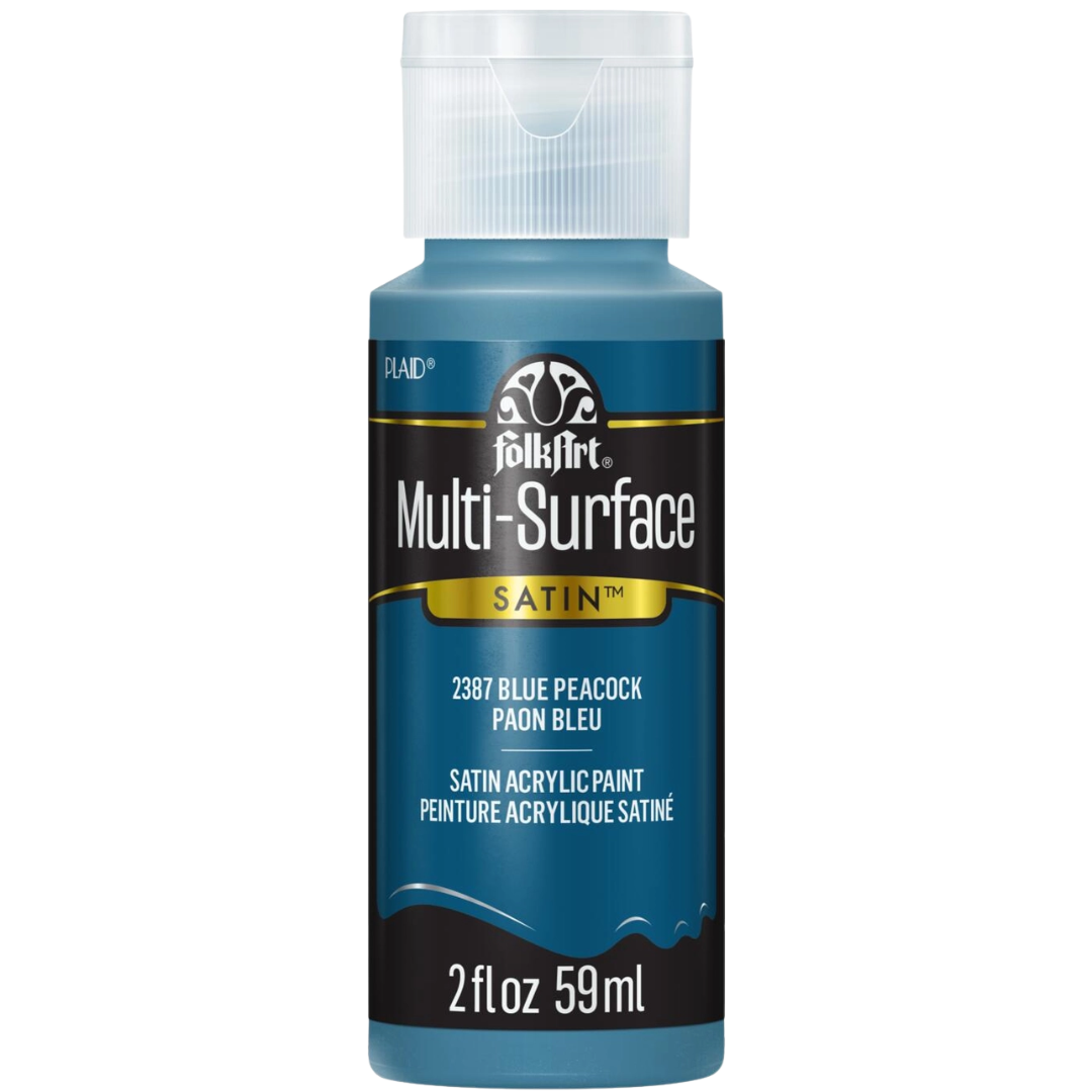 Folkart Multi-Surface Satin Acrylic Paint 2 oz - Blue Peacock