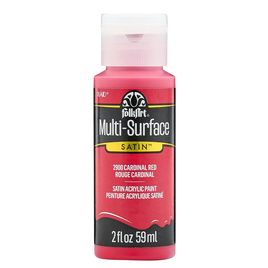Folkart Multi-Surface Satin Acrylic Paint 2 oz - Cardinal Red