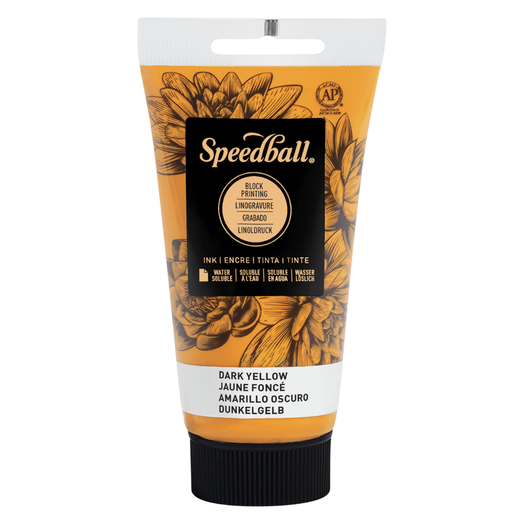 Water-Soluble Block Printing Ink 2.5oz - Dark Yellow