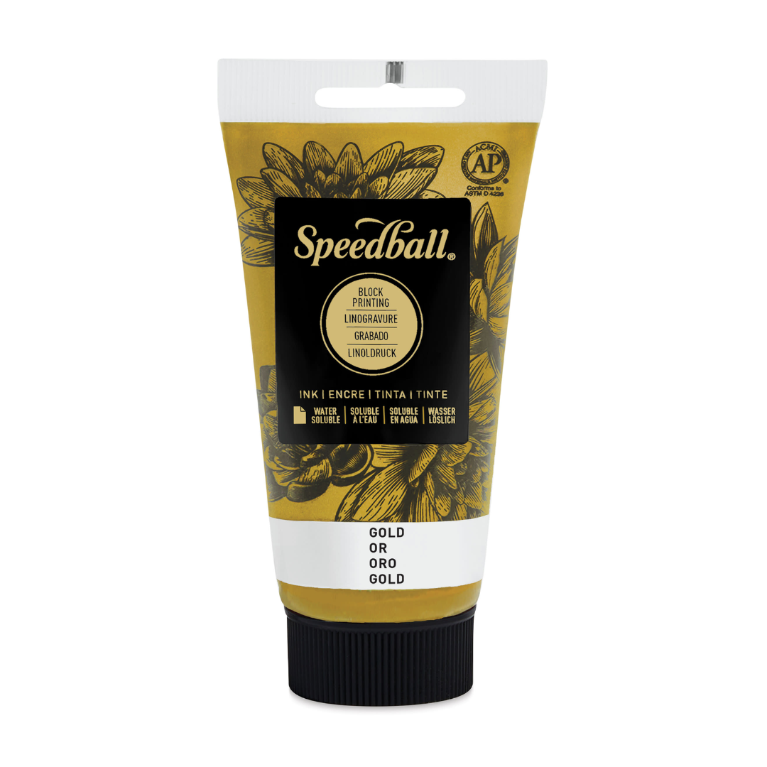 Water-Soluble Block Printing Ink 2.5oz - Gold