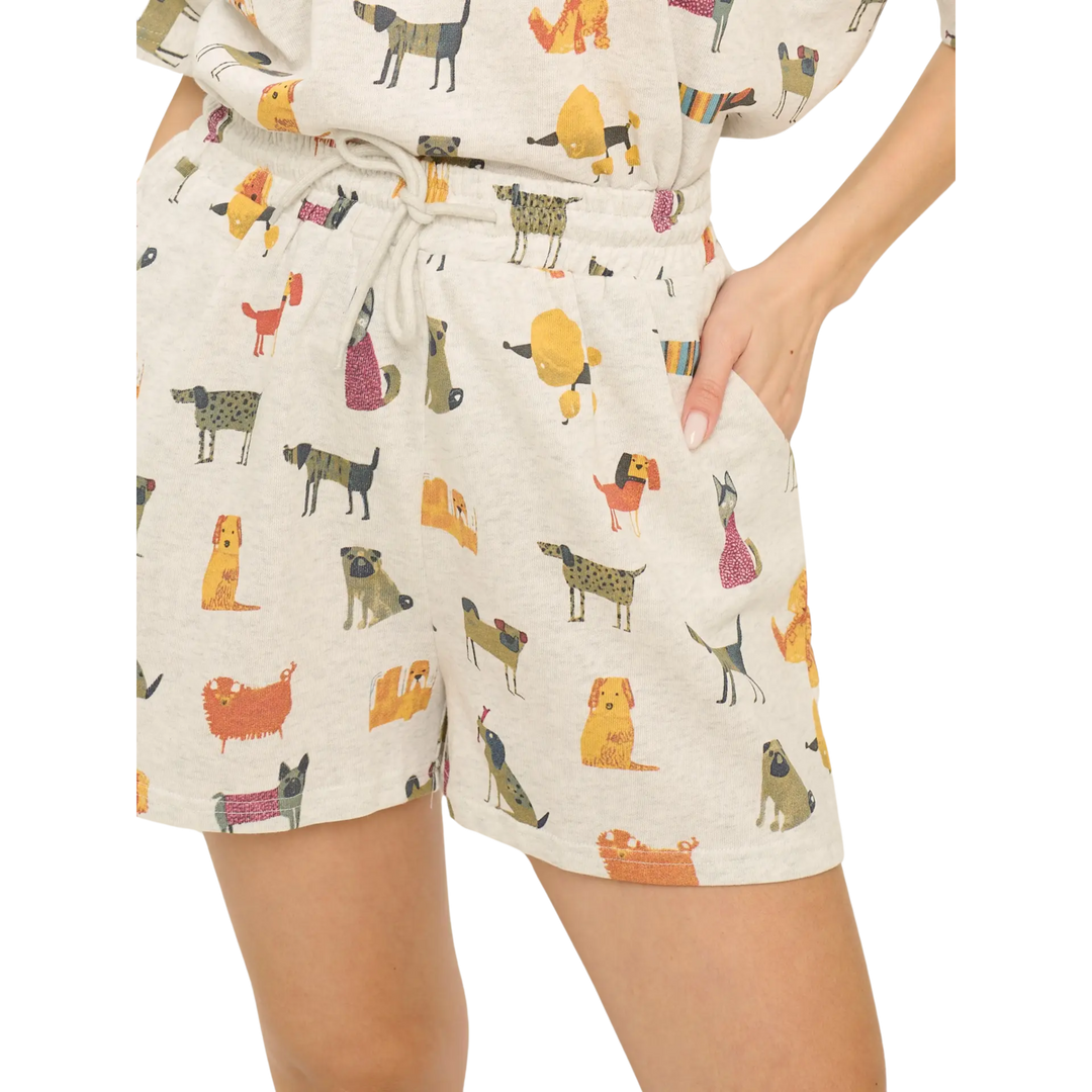 Colorful Cartoon Dogs Relaxed Fit Shorts