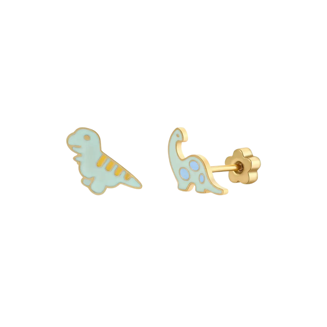 Dinosaur Enamel Flat Back Kids Earrings