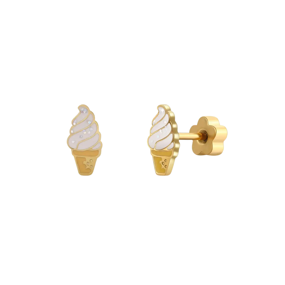 Ice Cream Enamel Flat Back Kids Earrings
