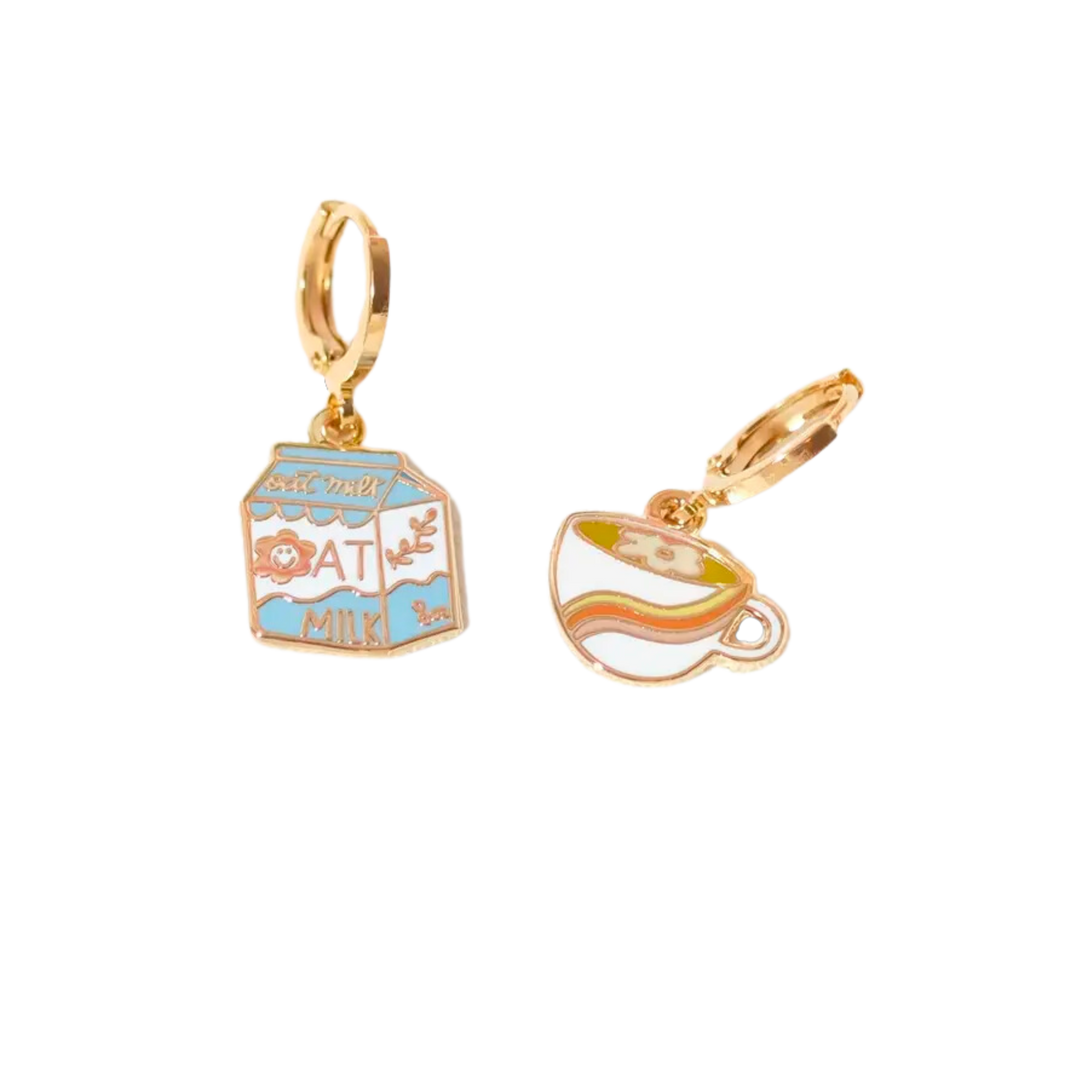 Oat Milk Latte Huggie Hoop Earrings